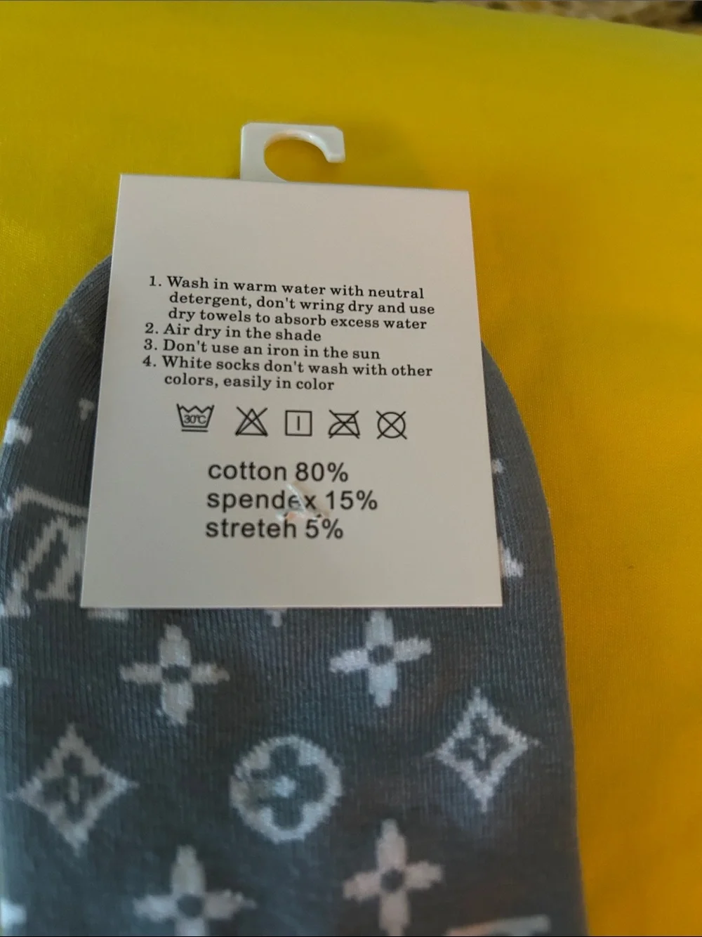 Louis Vuitton Gray and White Monogram Low-Cut Socks Average price $34